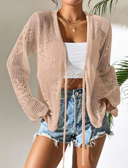 SICAT™ – Eleganter Cardigan mit Krawattenfront und langen Ärmeln