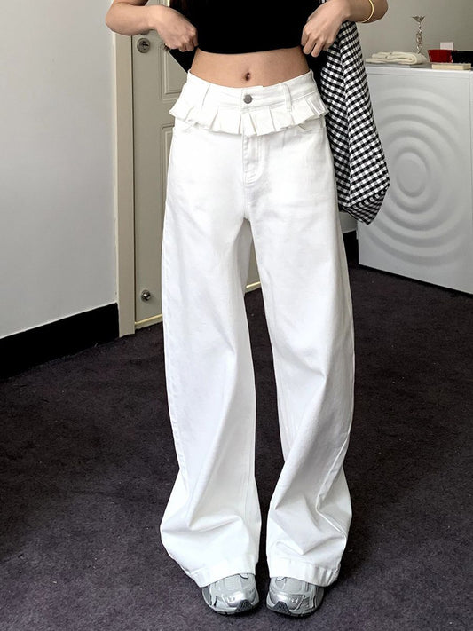 PAISLEY™ – Elegante Jeans mit Spitzenbesatz und weitem Bein