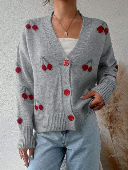 RAINA™ - Schicker Knopf-Front Langarm-Cardigan