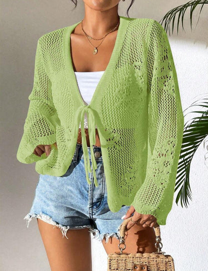 SICAT™ – Eleganter Cardigan mit Krawattenfront und langen Ärmeln
