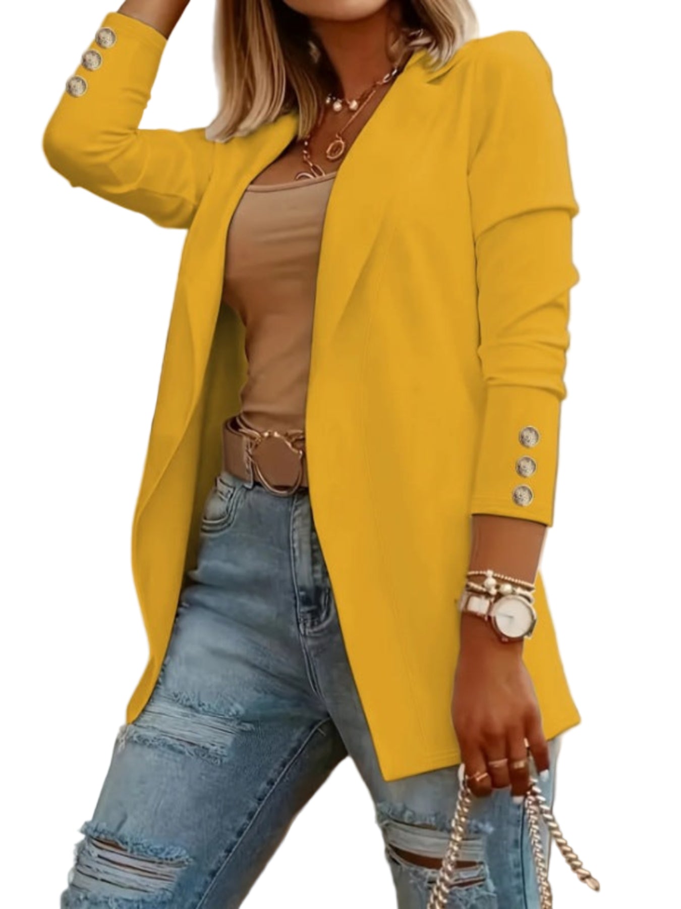 ODIN™ - Lässiger Langarm Blazer mit offenem Front