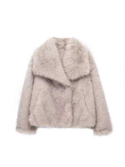 Oversized Kragen Detail Cropped Jacke für lässigen Stil