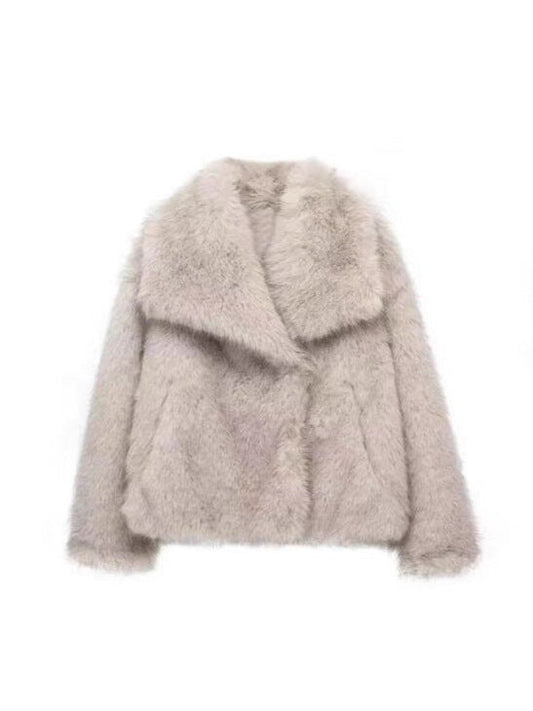 Oversized Kragen Detail Cropped Jacke für lässigen Stil