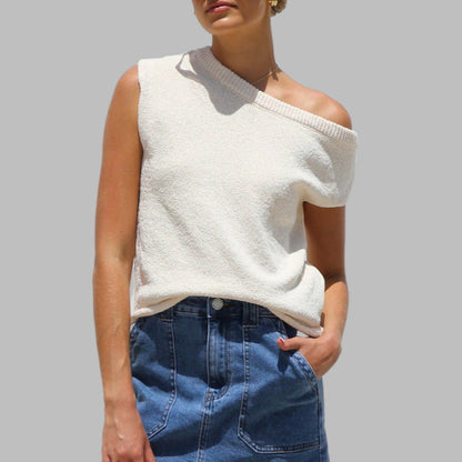 JUDITH™ - Elegante Off-Shoulder Kurzarm Pullover Bluse