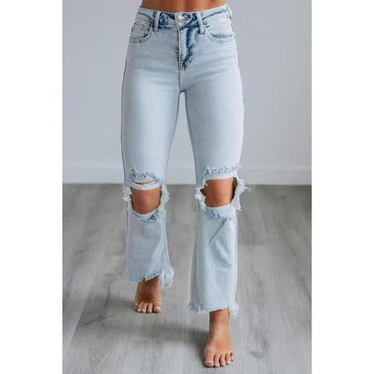 TALA™ – Lässige gewaschene Slim-Fit Ripped Jeans