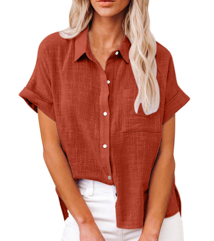 AUDRINE™ – Bequeme lässige Bluse mit Knöpfen