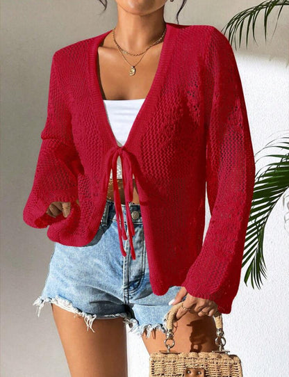 SICAT™ – Eleganter Cardigan mit Krawattenfront und langen Ärmeln