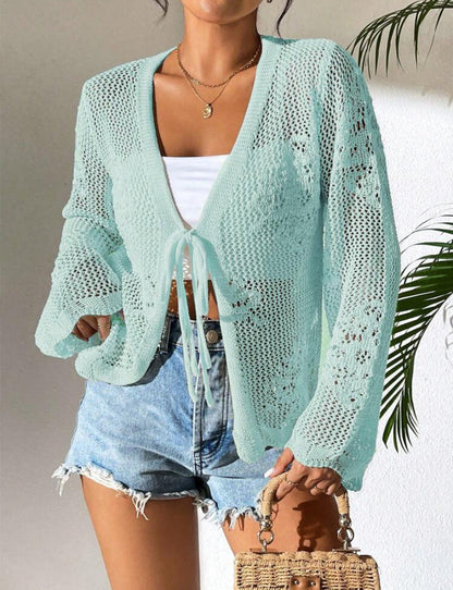 SICAT™ – Eleganter Cardigan mit Krawattenfront und langen Ärmeln
