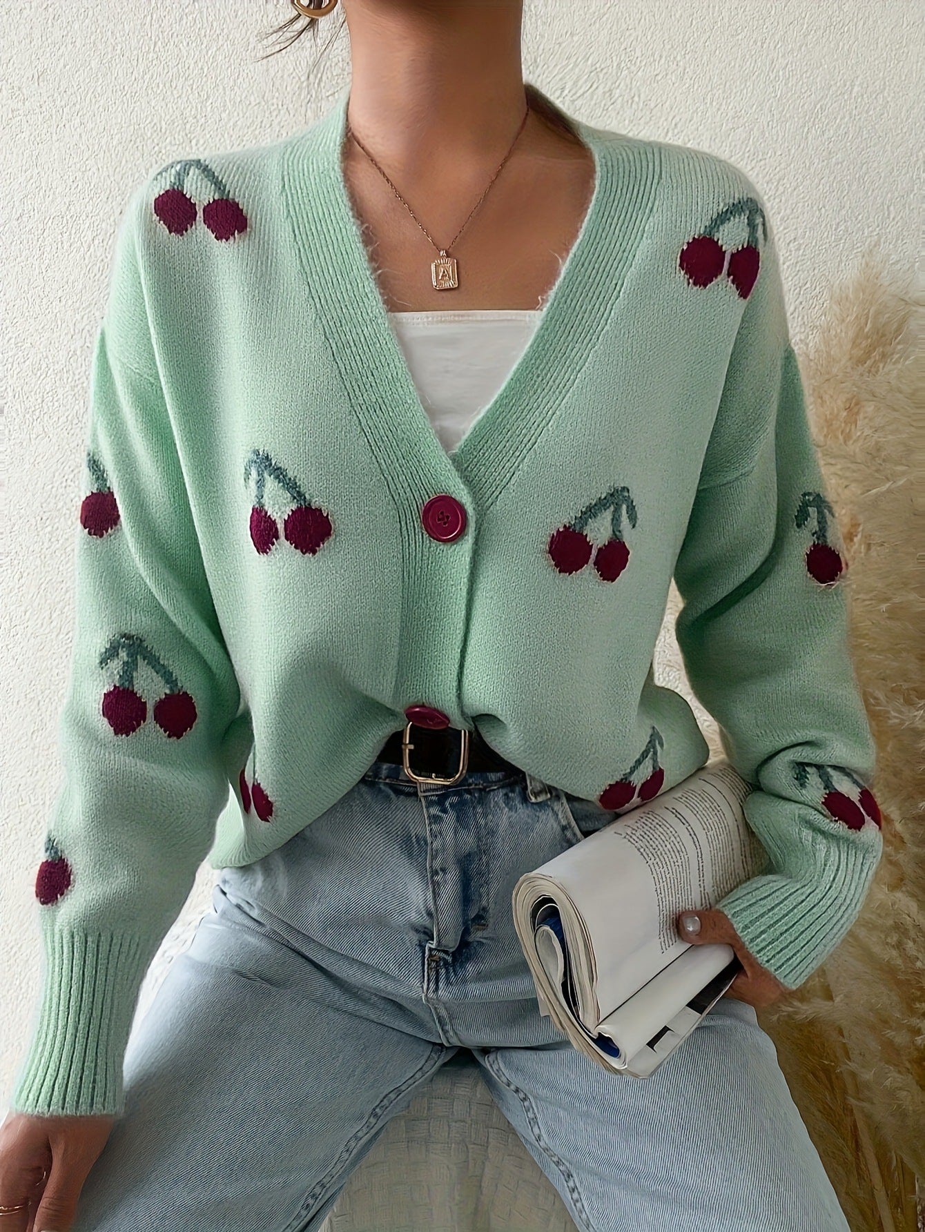 RAINA™ - Schicker Knopf-Front Langarm-Cardigan