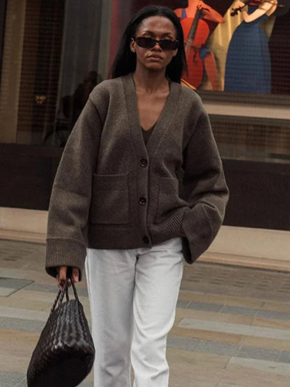 JULIETTE™ - V-Ausschnitt Strickcardigan