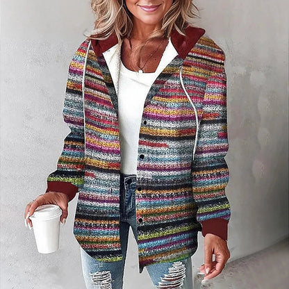 PAIGE™ - Schicke Karierte Langarm Hemdjacke mit Kapuze