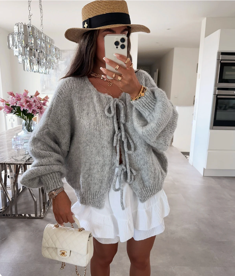 Eva | Strick-Bow Cardigan