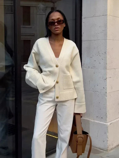 JULIETTE™ - V-Ausschnitt Strickcardigan