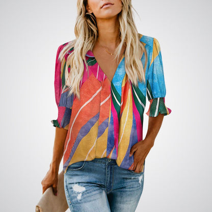 MONICA™ – Schicke V-Ausschnitt Bluse