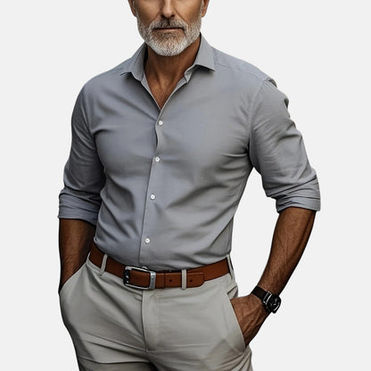 Gizmo™ | Herren Slim Fit Business Hemd mit Knitterfrei