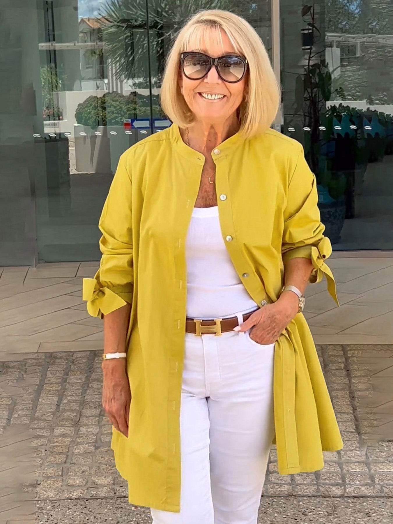 CÉLINA™ - Elegante Lange Hemdjacke