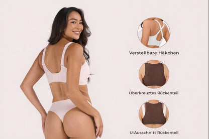 Nahtloser, weicher V-Ausschnitt BH mit Vollhalt und Bügelfreiem Jelly-Support