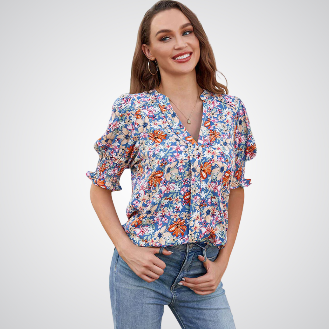 MONICA™ – Schicke V-Ausschnitt Bluse