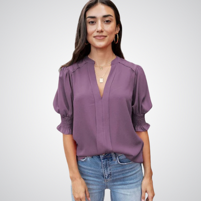 MONICA™ – Schicke V-Ausschnitt Bluse
