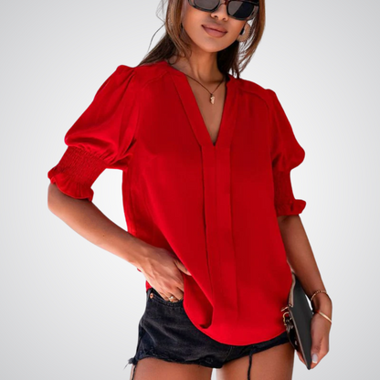 MONICA™ – Schicke V-Ausschnitt Bluse