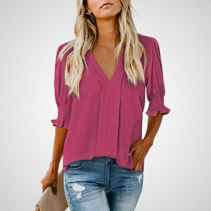 MONICA™ – Schicke V-Ausschnitt Bluse