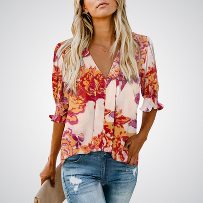 MONICA™ – Schicke V-Ausschnitt Bluse