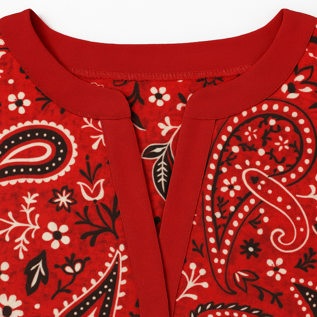 ADELAIDE™ - Vintage Gemischtes Motiv Retro Bluse