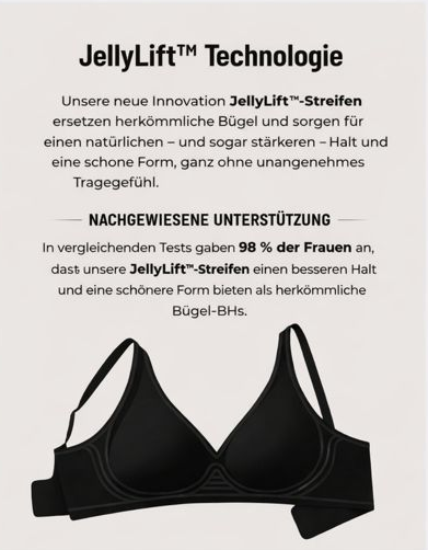 Nahtloser, bügelloser Scallop-BH mit Jelly-Band und Details
