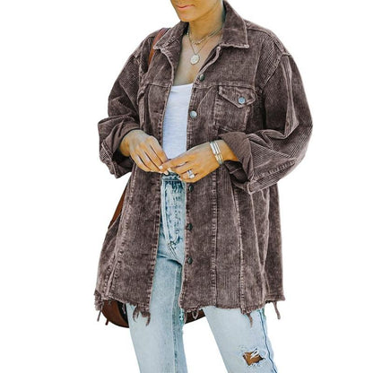 RIVA™ - Vintage Lockere Oversized Knopf-down Jacke