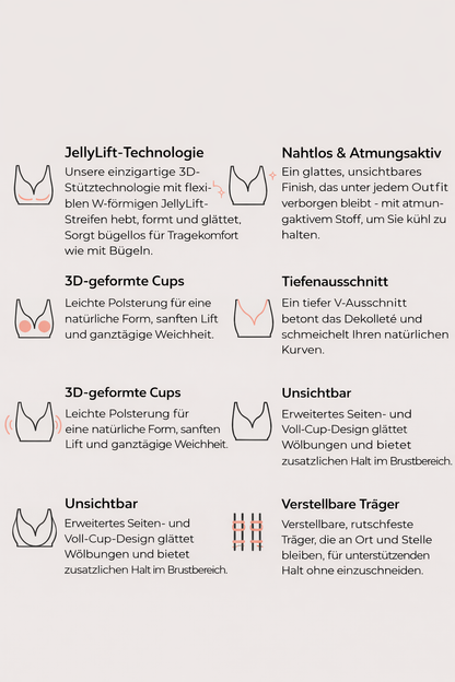 Nahtloser Push-up Jelly-BH für den Alltag