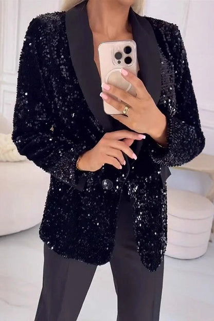 LUXARA™ - Glitzer Pailletten Blazer