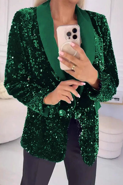 LUXARA™ - Glitzer Pailletten Blazer