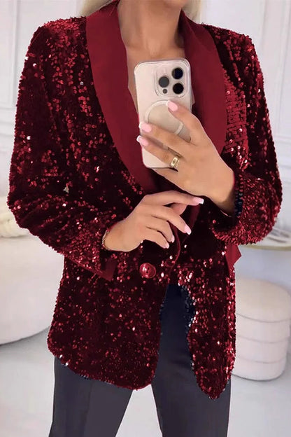 LUXARA™ - Glitzer Pailletten Blazer