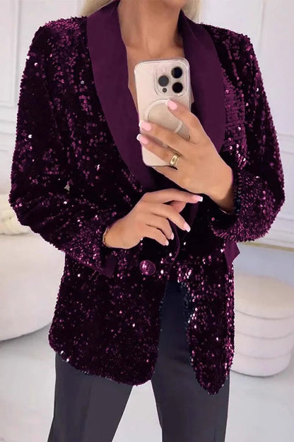 LUXARA™ - Glitzer Pailletten Blazer