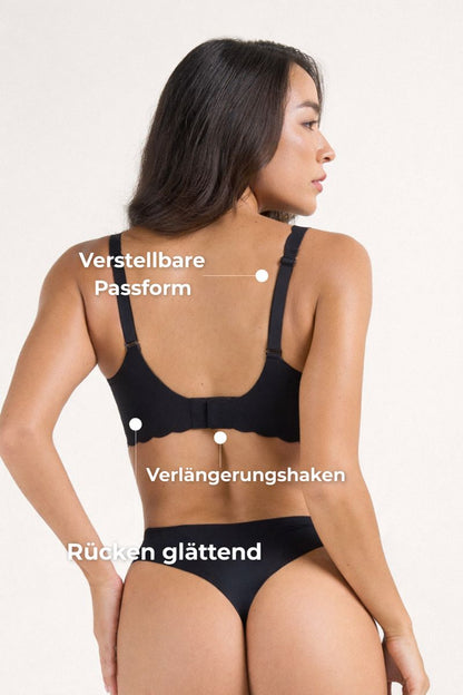 Nahtloser Push-Up-BH ohne Bügel mit gewelltem Deep-V-Ausschnitt