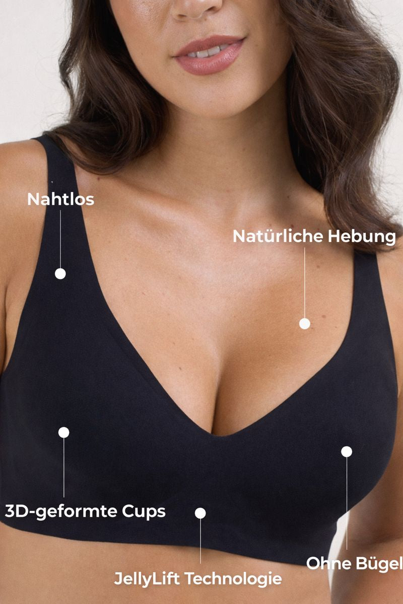 Tiefes V-Push-Up Nahtloser Bügelloser Jelly-BH